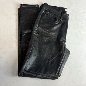 Women’s Rebecca Minkoff Faux Leather Shiny Black Skinny Pants Size 12 NWOT